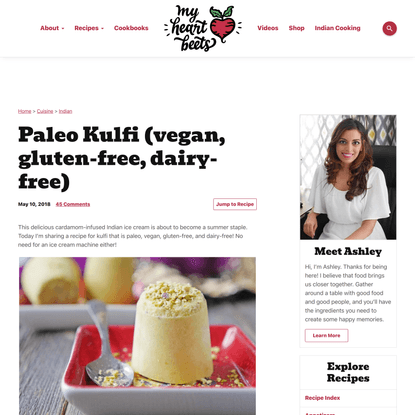 Paleo Kulfi (vegan, gluten-free, dairy-free)