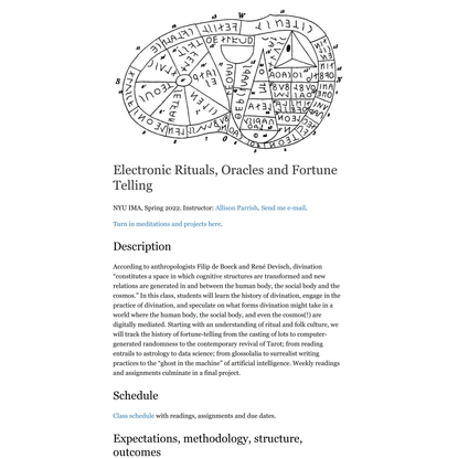 Electronic Rituals, Oracles and Fortune Telling