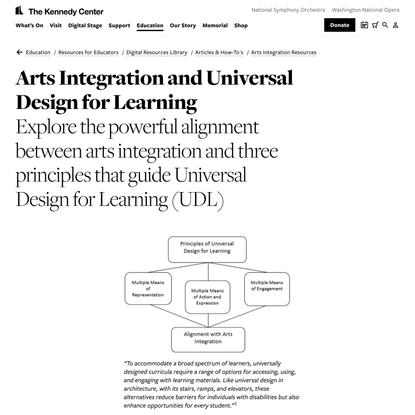 Arts Integration and Universal Design for Learning