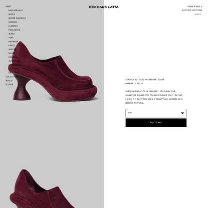 STACKED NOT CLOG IN CABERNET SUEDE