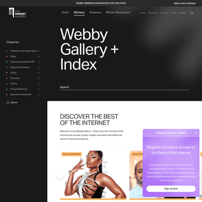 NEW Webby Gallery + Index