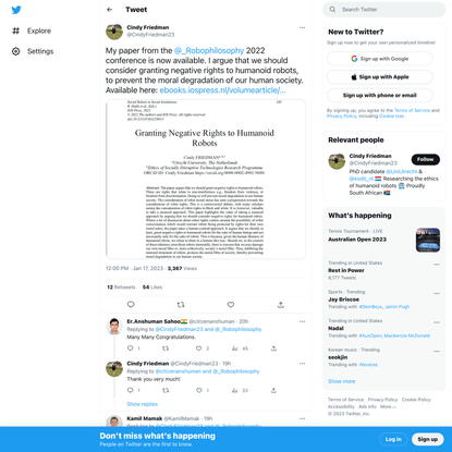 @CindyFriedman23 on Twitter