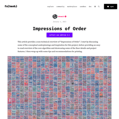 fxhash - Impressions of Order