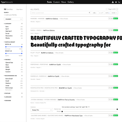 Fonts · Type Network