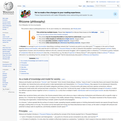 Rhizome (philosophy) - Wikipedia