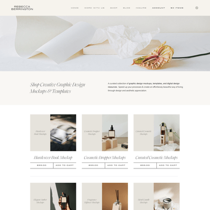 Shop Creative Graphic Design Mockups &amp; Templates | Minimalistic Design