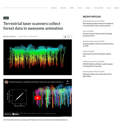 Terrestrial laser scanners collect forest data in awesome animation | Woodworking Network