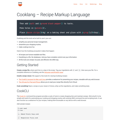 Cooklang – Recipe Markup Language