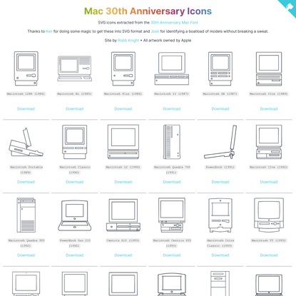 Mac 30th Anniversary Icons