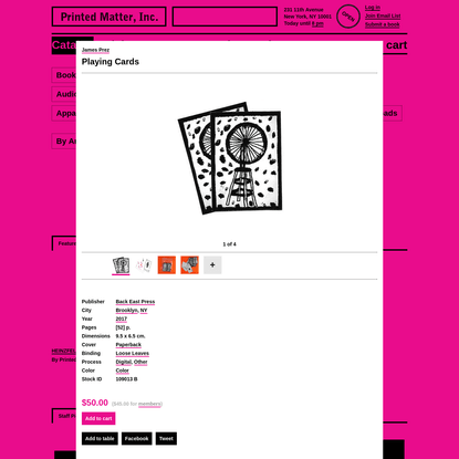 James Prez - Playing Cards - Printed Matter