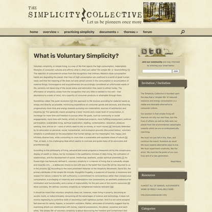 What is Voluntary Simplicity? | The Simplicity Collective
