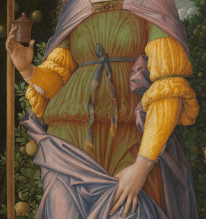 Andrea Mantegna - Virgin and Child with Saints. Detail. 1497