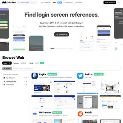 Browse Web Apps | Mobbin - The world’s largest mobile &amp; web app design reference library