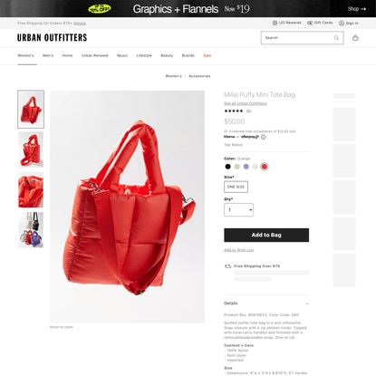 Millie Puffy Mini Tote Bag | Urban Outfitters