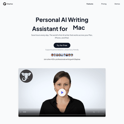 Elephas - Personal AI Writing Assistant for Mac