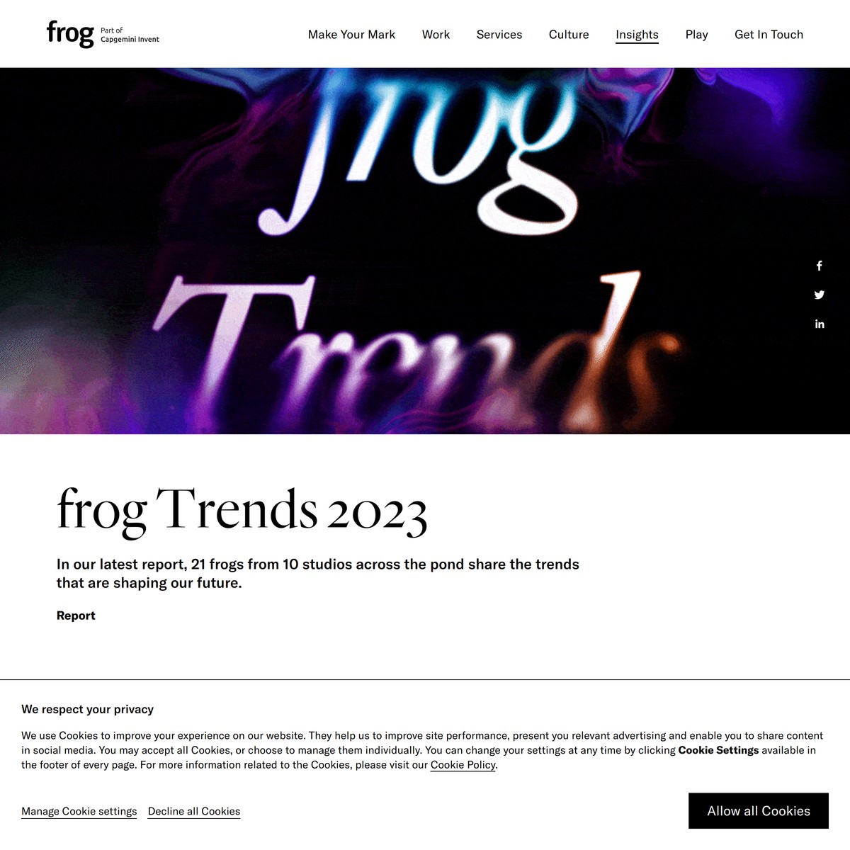 frog Trends 2023 Collide, Connect, Care frog, part of Capgemini
