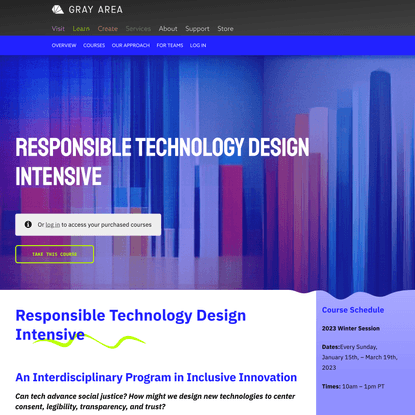 Responsible Technology Design Intensive