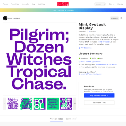 Mint Grotesk Display by Love Letters - Future Fonts