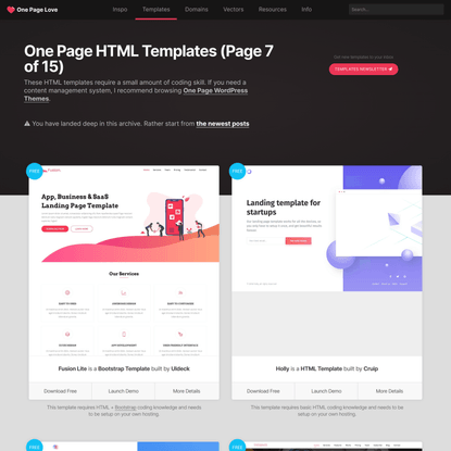 One Page HTML Templates (Page 7 of 15)