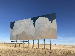 Ian Fisher, "Linda" (2021-ongoing), billboard in Watkins, Colorado (courtesy University of Colorado Colorado Springs)