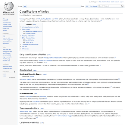 Classifications of fairies - Wikipedia