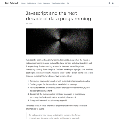 Javascript and the next decade of data programming | Ben Schmidt