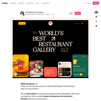 Food Website I Header Design