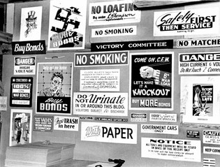 Signs at Graphics Department 1943 Oak Ridge