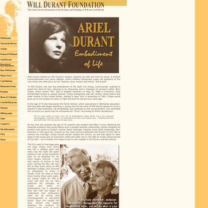 Will Durant Online: The Gentle Philosopher
