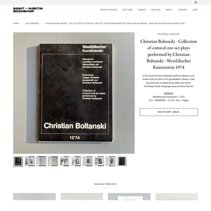 Christian Boltanski - Collection of comical one-act plays performed by Christian Boltanski - Westfälischer Kunstverein 1974
