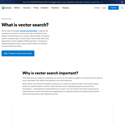 What is vector search? Better search with ML | Elastic
