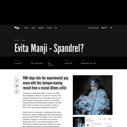 Evita Manji - Spandrel? · Album Review ⟋ RA