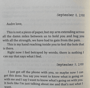 @blackreadingtoheal | Reposting this amazing letter Pat Parker wrote Audre Lorde. May sisterly and communal love come your way this month.
