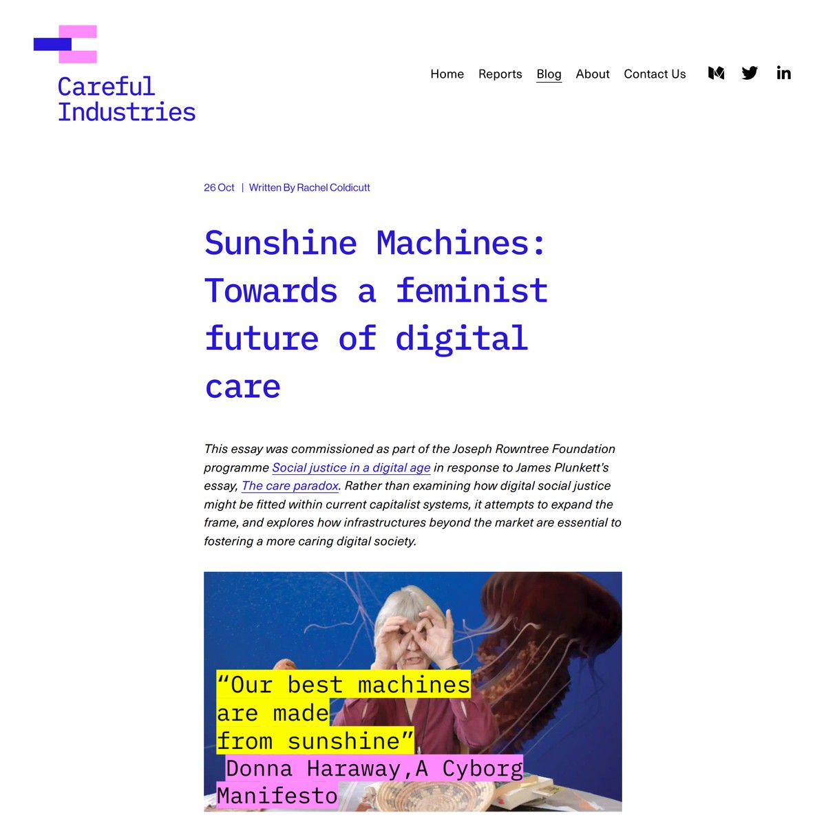 Sunshine Machines Towards a feminist future of digital care — Careful