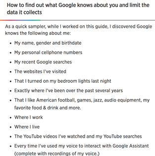 what Google knows about you