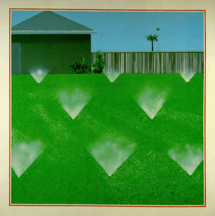 Lawn sprinkled, David Hockney
