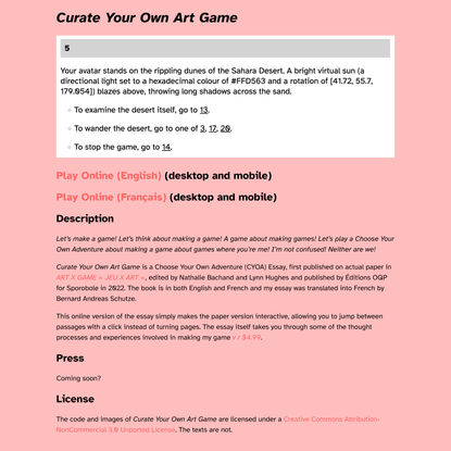 Curate Your Own Art Game