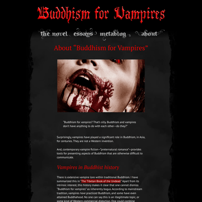 About “Buddhism for Vampires” | Buddhism for Vampires