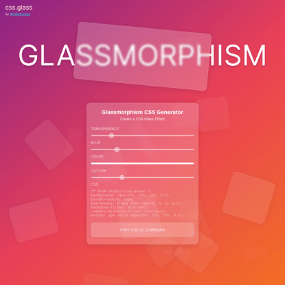 Glassmorphism CSS Effect Generator - Glass CSS