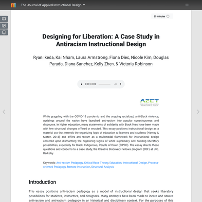 Designing for Liberation: A Case Study in Antiracism Instructional Design - The Journal of Applied Instructional Design