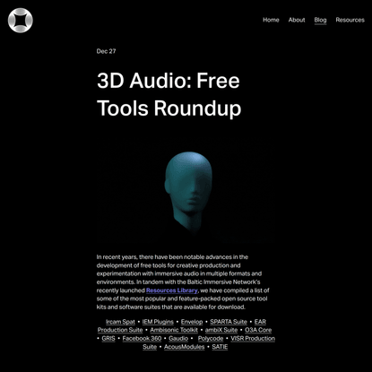 3D Audio: Free Tools Roundup — Baltic Immersive Audio Network