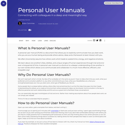 Personal User Manuals