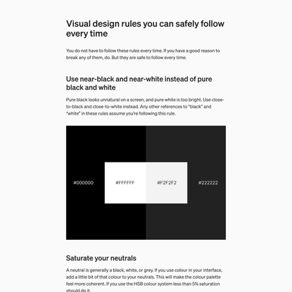 Visual design rules you can safely follow every time