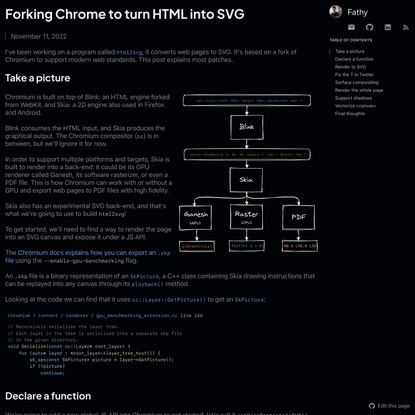 Forking Chrome to turn HTML into SVG - Fathy Boundjadj
