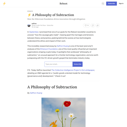 ⚡️ A Philosophy of Subtraction