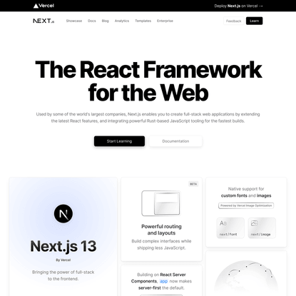 Next.js by Vercel - The React Framework