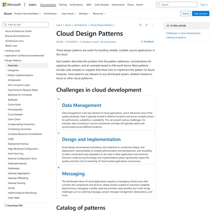 Cloud design patterns - Azure Architecture Center