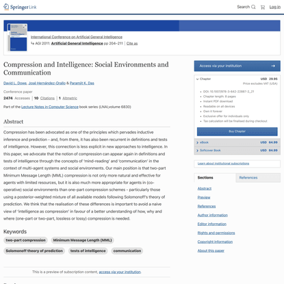 Compression and Intelligence: Social Environments and Communication | SpringerLink