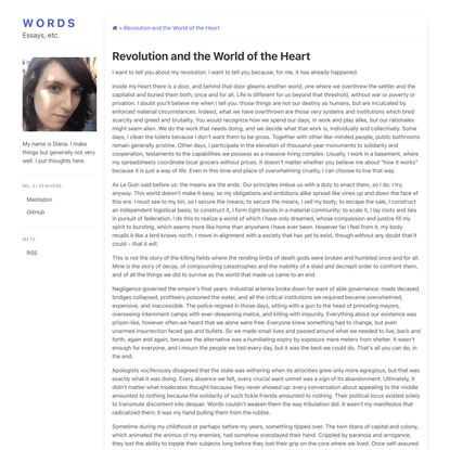 Revolution and the World of the Heart - Diana