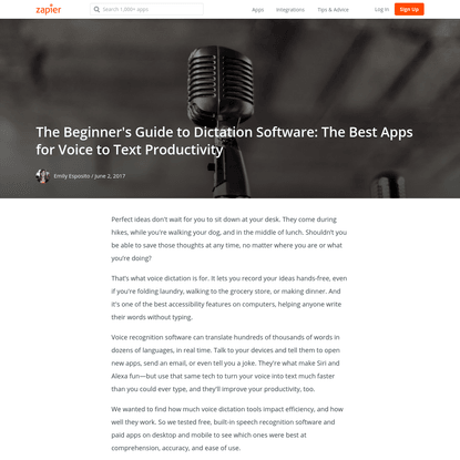 The Beginner's Guide to Dictation Software: The Best Apps for Voice to Text Productivity